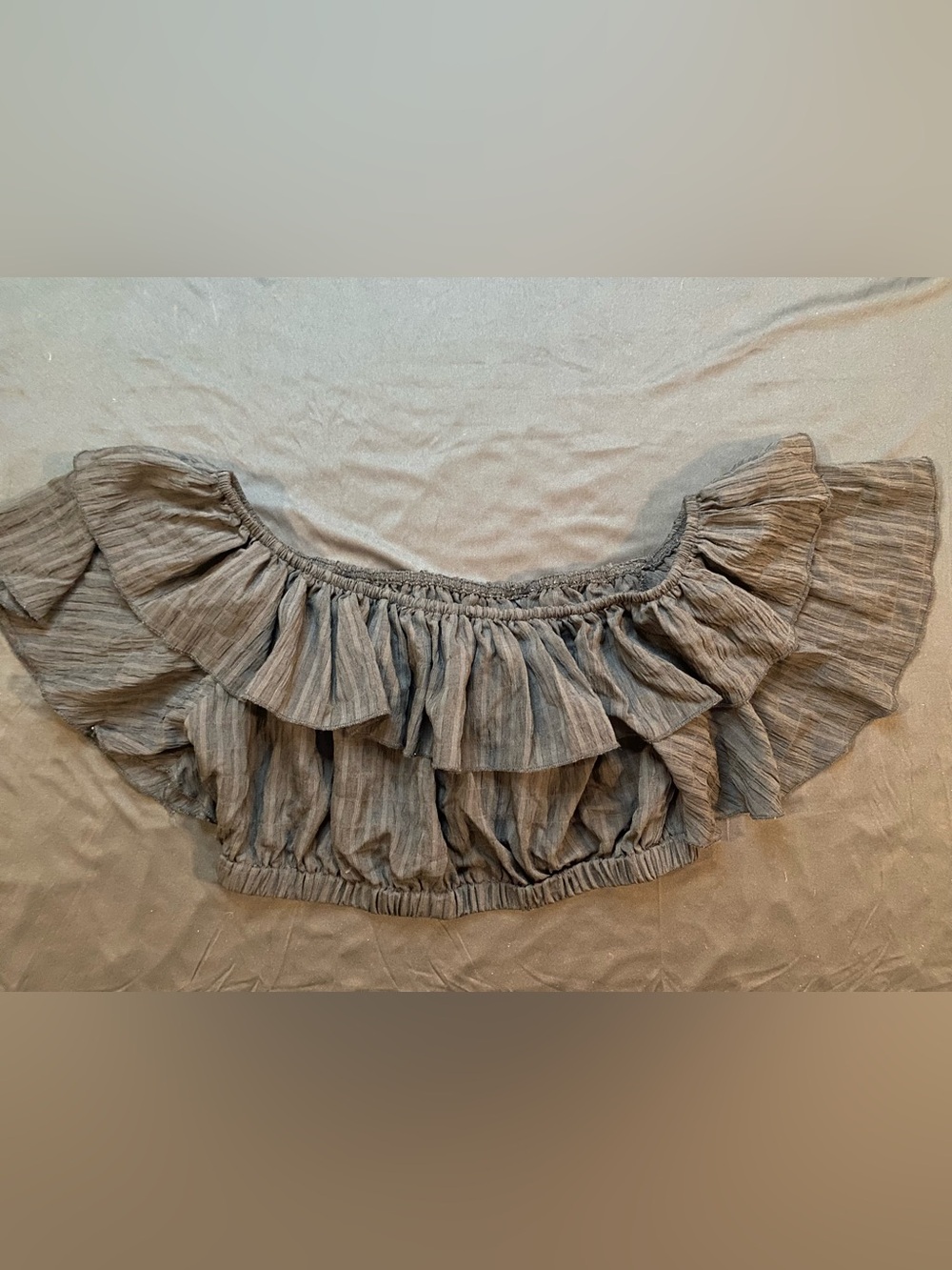 Forever 21 Black Ruffled Off-Shoulder Crop Top